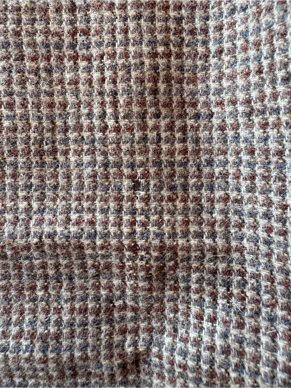 Pendleton 100% Virgin Wool Scarf Brown Houndstooth Fringe Made USA
